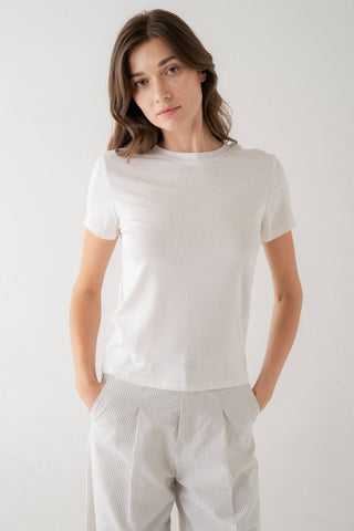 ELLE GREY - SOFT LYOCELL CREW TEE-option1]-L-White-Fashion Pharmacy Boutique-Ada Oklahoma Clothing Store for Women