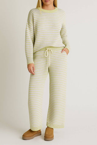 CANDY CREW NECK STRIPE SWEATER & WIDE LEG PANTS