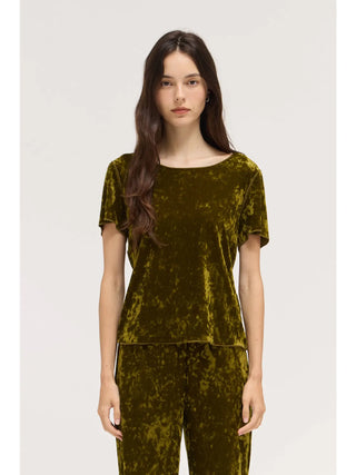 Chartreuse Crush Velvet Top