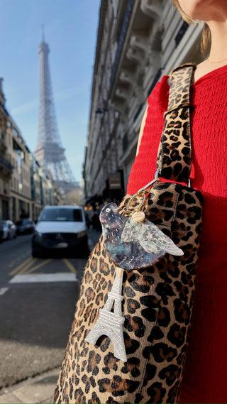 Solar Eclipse - Hand-painted Eiffel Tower Bag Charm + Keychain