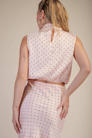 Jackie High Neck Top in Pink
