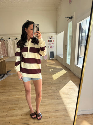 Ivy League Pullover in Maroon