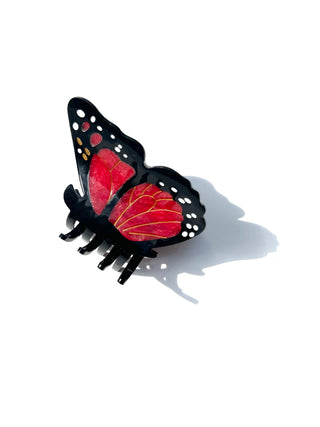 Hand-painted Lucky Monarch Butterfly Claw Hair Clip | Eco-Friendly