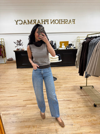 Jane Striped Turtle Neck Brown