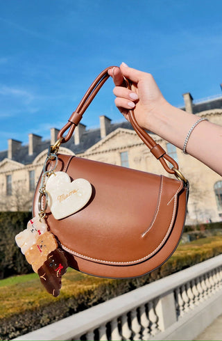 Hand-Painted Mama Heart Acetate Bag Charm + Keychain | Eco-Friendly