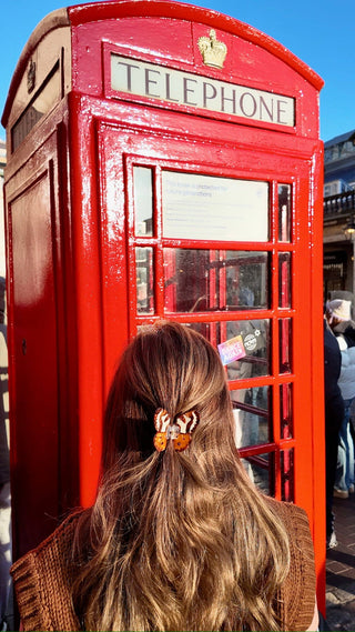 Hand-painted Tiger Moth Claw Hair Clip