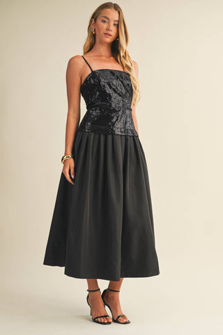 The Darling Dress in Black Sequins
