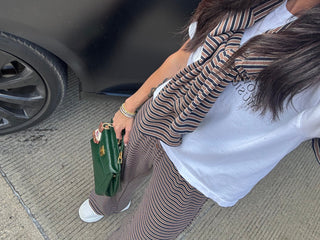 Soho Striped Pants In Mocha/Navy