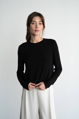 Bubble Hem Blouse In Black