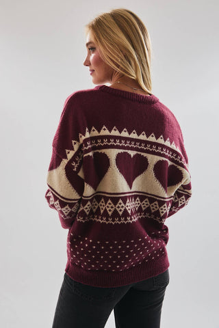 Shayla Heart Fair Isle Sweater