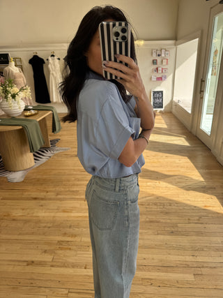 Hannah Collared Shirt in Blue
