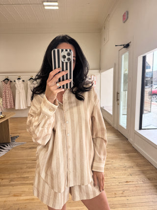 Millie Striped Front Button Up