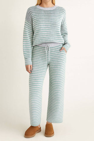 CANDY CREW NECK STRIPE SWEATER & WIDE LEG PANTS
