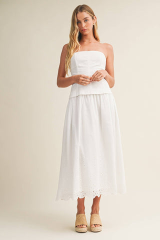 The Eyelet Darling Dress in White
