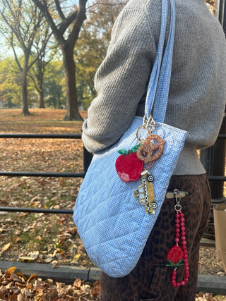 - Hand-painted Apple Bag Charm + Keychain | Eco-Friendly
