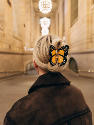 Hand-painted Monarch Butterfly Claw Hair Clip