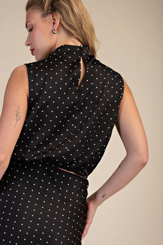 Jackie High Neck Top in Black