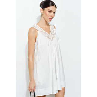 Jasmine Lace Trim Mini Dress