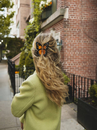 Hand-painted Monarch Butterfly Claw Hair Clip