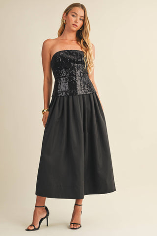 The Darling Dress in Black Sequins