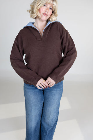 Cambridge Quarter Zip Up Sweater