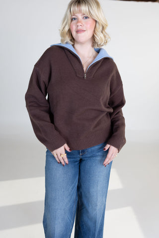 Cambridge Quarter Zip Up Sweater