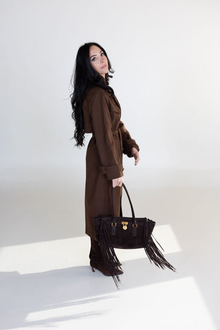 Fallon Chocolate Suede Trench