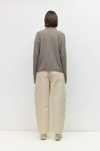 Cierra Mockneck Sweater in Sky Blue/ Brown