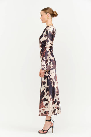 Kasey Cow Print Maxi Dress-Dresses-option1]-Fashion Pharmacy Boutique-Ada Oklahoma Clothing Store for Women