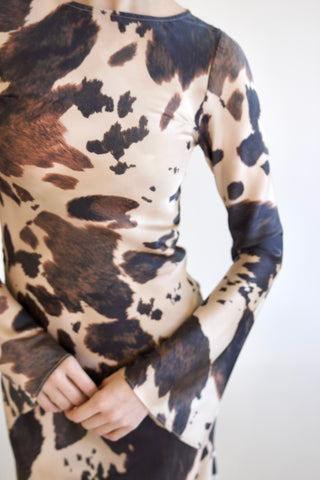 Kasey Cow Print Maxi Dress
