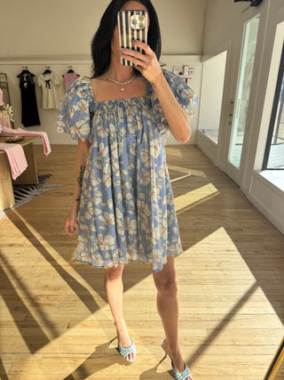 Lillian Floral Babydoll Midi Dress