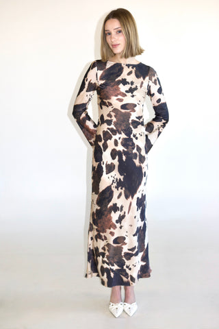 Kasey Cow Print Maxi Dress