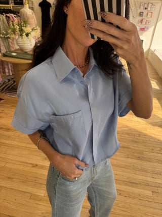 Hannah Collared Shirt in Blue