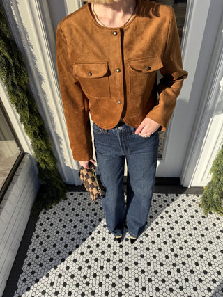 The Kami Timeless Suede Utility Cropped Jacket-Tops-option1]-Fashion Pharmacy Boutique-Ada Oklahoma Clothing Store for Women