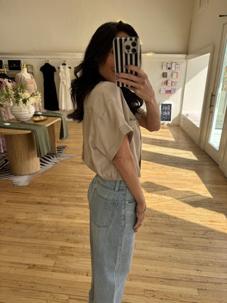 Hannah Collared Shirt in Beige