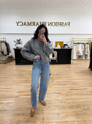 Park Avenue Grey Bomber Jacket