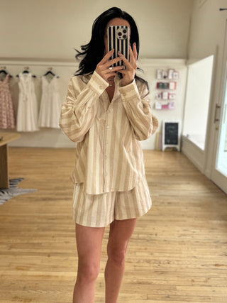 Millie Striped Front Button Up