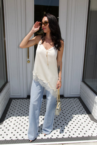 Ava Asymmetrical Tank in Ivory