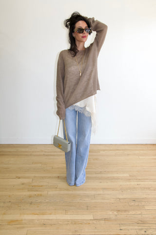 Ava Asymmetrical Tank in Ivory