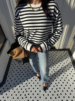 Remi Striped Crew Neck Sweater