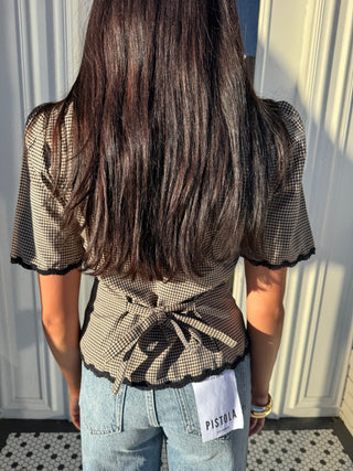 Emma Gingham Scalloped Top