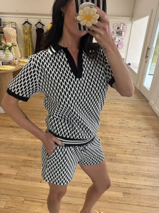 Chloe Collared Top in Black
