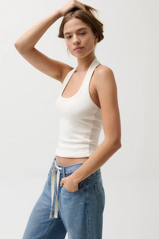 Nattie Halter Top in Soft White