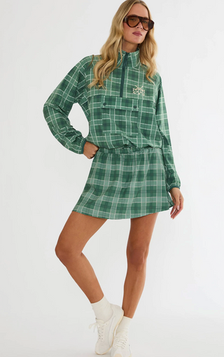 On The Green Plaid Skirt