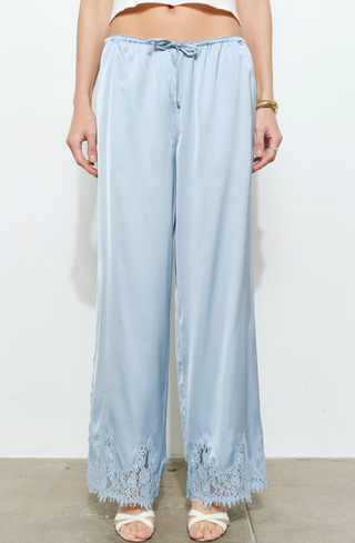 Delilah Lace Detail Pant in Sky Blue