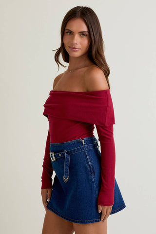 Carly Off Shoulder Long Sleeve Top