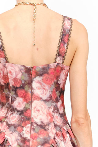 Rosalie Floral Corset Style Midi Dress