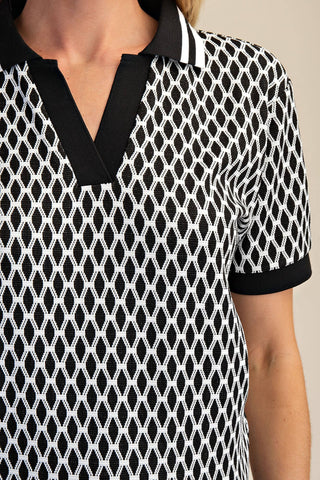 Chloe Collared Top in Black
