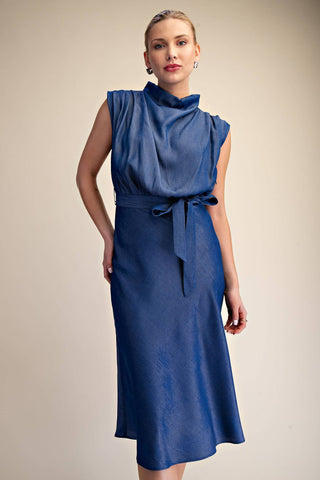 Anne Midi Dress in Indigo