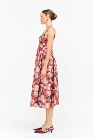 Rosalie Floral Corset Style Midi Dress